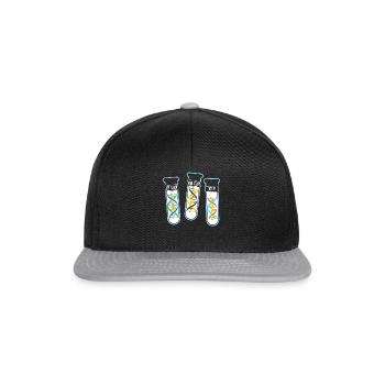 Wissenschaft Shirt, Genetische Merkmale Augenhaarfarbe - Snapback Cap - Schwarz/Grau - Vorne