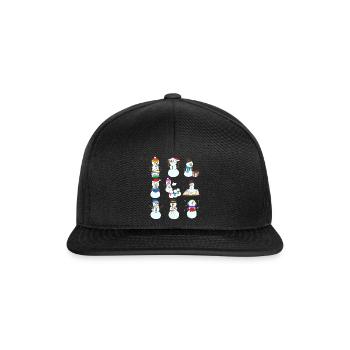 Buch Hemd, Schneemann Bücherhut Storytime Frosty - Snapback Cap - Schwarz/Schwarz - Vorne