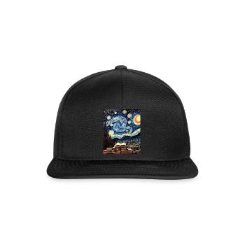 Englischlehrer Sternennachthemd literarisch - Snapback Cap - Schwarz/Schwarz - Vorne