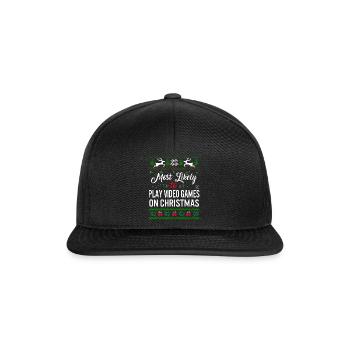 Les plus susceptibles de jouer à des jeux vidéo à Noël - Casquette snapback - noir/noir - Devant