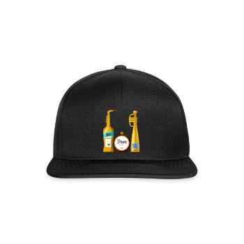 Nurse Shirt, Sax Drum Trumpet Musical Instrument - Snapback Cap - black/black - Front