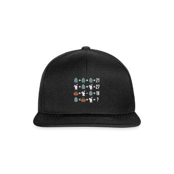 Math Shirt, Math Order Of Operation Easter Egg - Snapback Cap - black/black - Front