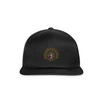 Welsh Shirt, Roots Run Deep In Wales Tee, Gift - Snapback Cap - black/black - Front