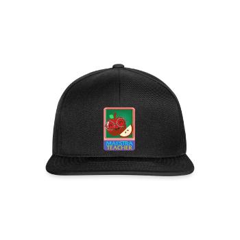Teacher Shirt, Maestra Teacher Cute Smiling Apple - Snapback Cap - black/black - Front