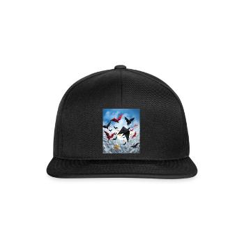 Japanese Art Japanese Woodblock Art Print Origami - Snapback Cap - black/black - Front