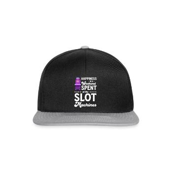 Happiness is a weekend that starts on - Snapback Cap - black/grey - Front