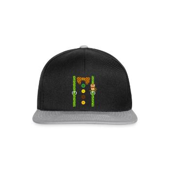 Verzaubertes Hemd, Hosenträger Waldeule T-Shirt, Geschenk - Snapback Cap - Schwarz/Grau - Vorne