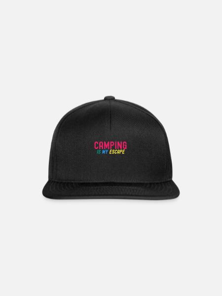 Camping ist meine Flucht - Snapback Cap - Schwarz/Schwarz