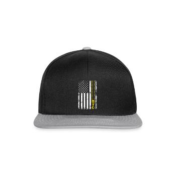USA Flag Crane Operating - Lustiges Kranfahrer - Snapback Cap - Schwarz/Grau - Vorne