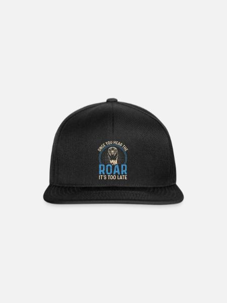 Löwe - Sobald du das Brüllen hörst ist es zu spät - Snapback Cap - Schwarz/Schwarz