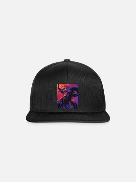The Devil - Skull, Totenkopf, Teufel - Snapback Cap - Schwarz/Schwarz