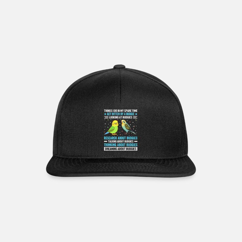 Budgerigar, Feathered Friend, Bird Watching - Snapback Cap - black/black
