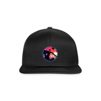 Anime Garçon Voiture Classique Vaporwave Néon Palm Indie - Casquette snapback - noir/noir - Devant