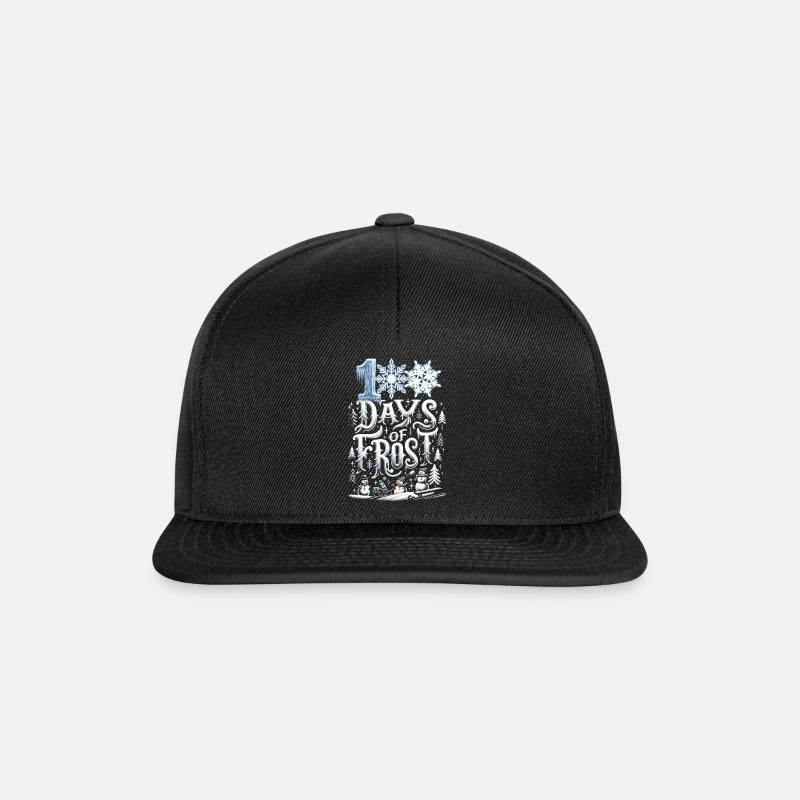 Schulhemd, 100 Tage Frost funkelnd - Snapback Cap - Schwarz/Schwarz