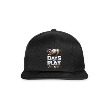 Schulshirt, 100 Tage Schul-Baseball-Fußball - Snapback Cap - Schwarz/Schwarz - Vorne