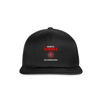 Schorle Pfälzer Pälzer Geschenk - Snapback Cap - Schwarz/Schwarz - Vorne