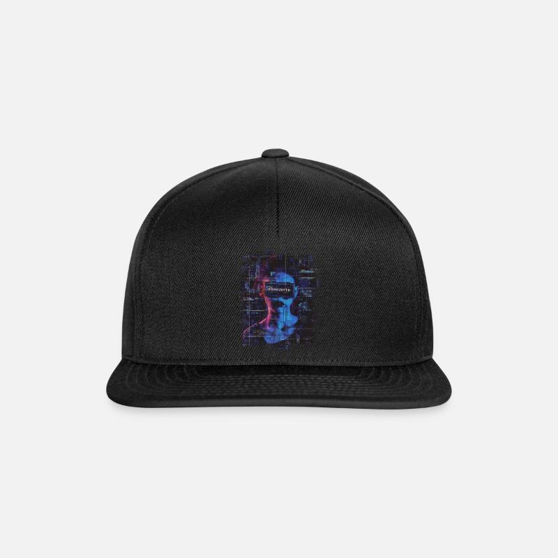 Exhausted Digital Horror Glitchcore Weirdcore - Snapback Cap - Schwarz/Schwarz