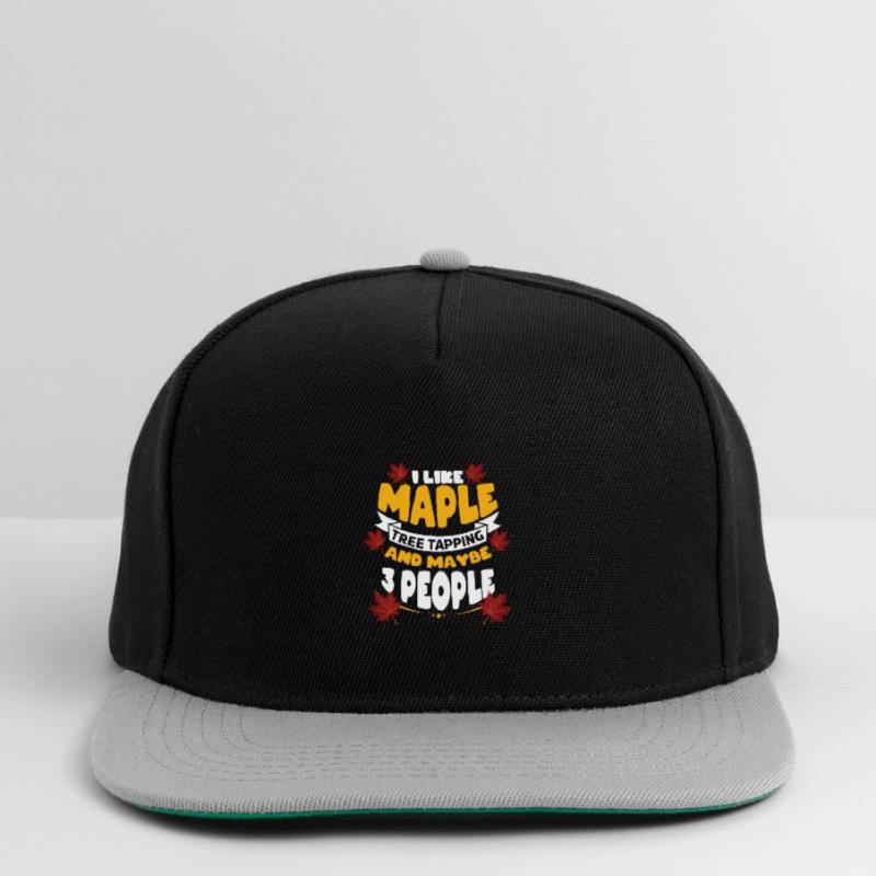 I Like Maple Tree Tapping And 3 Tree Maple Leaf Snapback Cap