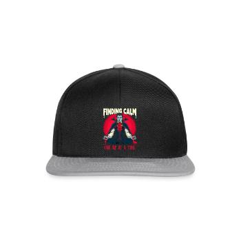 Méditation, Pleine conscience, Relaxation, Intérieur - Casquette snapback - noir/gris - Devant