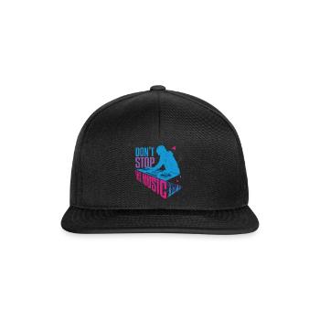 Don't Stop The Music DJ Hard Techno Dark Tekno - Snapback Cap - Schwarz/Schwarz - Vorne