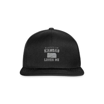 Someone In Kansas Loves Me Grunge - Snapback Cap - black/black - Front