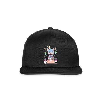 Ouija Cat Kawaii Occult Satanic Pastel Gothic - Snapback Cap - black/black - Front