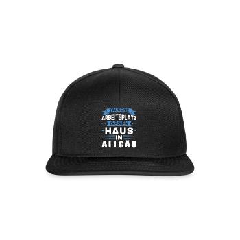 Allgäu Schwäbisch Süddeutschland Geschenk - Snapback Cap - Schwarz/Schwarz - Vorne