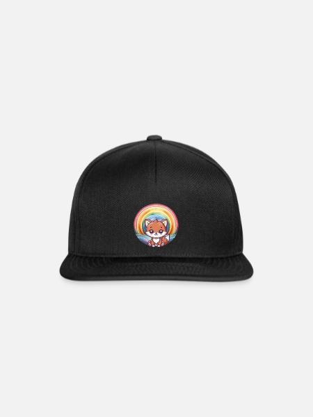 Fuchs Füchse Kinder Kind - Snapback Cap - Schwarz/Schwarz