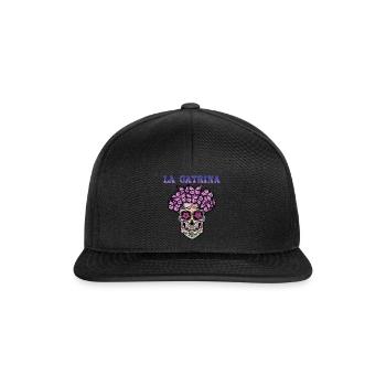 Schmetterling La Catrina Muertos Tag Des Toten Halloween - Snapback Cap - Schwarz/Schwarz - Vorne