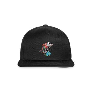 Dinosaur Skeleton Muertos Day Of Dead Halloween - Snapback Cap - black/black - Front