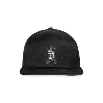 Süße Kawaii Blumen Muertos Tag Des Toten Halloween - Snapback Cap - Schwarz/Schwarz - Vorne