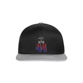 Birthday King 44 Jahre 44. Geburtstag Geschenk - Snapback Cap - Schwarz/Grau - Vorne