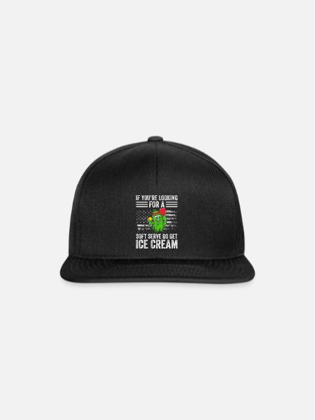 Pickleball Spieler Soft Serve Eiscreme - Snapback Cap - Schwarz/Schwarz