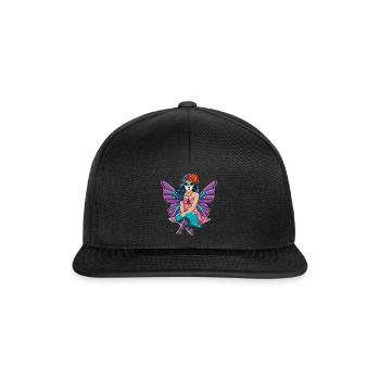 Fairy Muertos Tag der Toten Halloween - Snapback Cap - Schwarz/Schwarz - Vorne