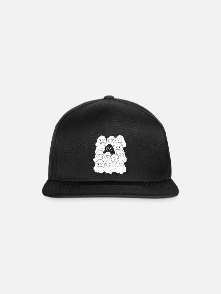 Süßes Schaf Schafherde Wolle - Snapback Cap - Schwarz/Schwarz