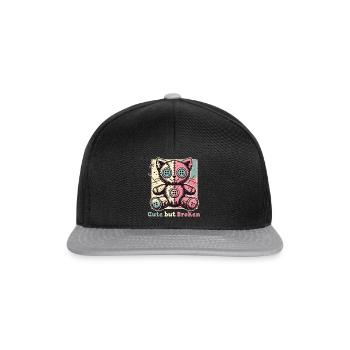Psychopathe mental Déclaration mignonne mais brisée - Casquette snapback - noir/gris - Devant