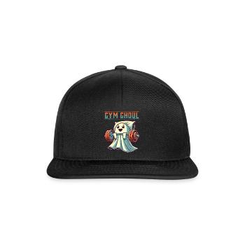 Gym Ghoul Funny Fitness Ghost Illustration - Snapback Cap - black/black - Front