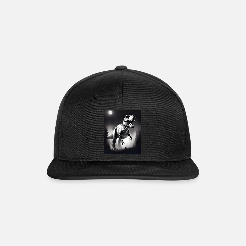 Black and white T-rex - Snapback Cap - black/black