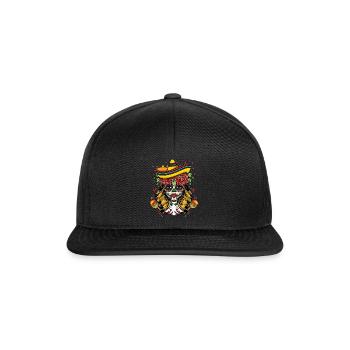 Colorful Mexican Catrina With Sombrero - Snapback Cap - black/black - Front