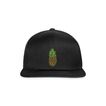 Ananas Pi Zeichen Tag Lustiges Design - Snapback Cap - Schwarz/Schwarz - Vorne