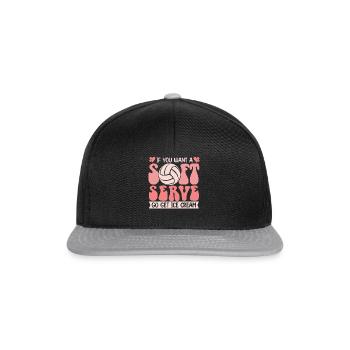 Wenn Sie ein Softeis wollen, holen Sie sich Eis - Snapback Cap - Schwarz/Grau - Vorne