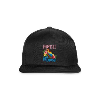Papagei Mama Exotische Blumenpracht - Snapback Cap - Schwarz/Schwarz - Vorne