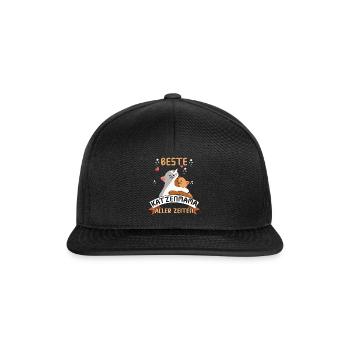 Beste Katzenmama Aller Zeiten Liebevolle Umarmung - Snapback Cap - Schwarz/Schwarz - Vorne
