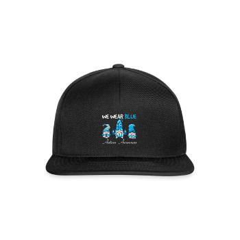 Autisme Nous Portons Conscience Gnome Bleu - Casquette snapback - noir/noir - Devant