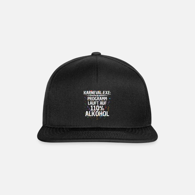 Program runs on 110% alcohol - Funny - Snapback Cap - black/black
