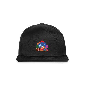 Happy Holi Festival Joy of Colors - Snapback Cap - black/black - Front