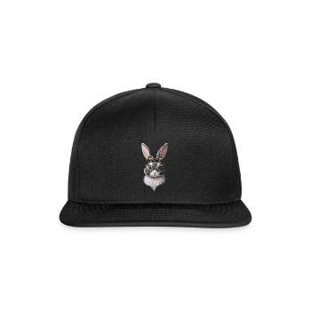 Easter Stylish Bunny with Glasses and Bow - Snapback Cap - black/black - Front