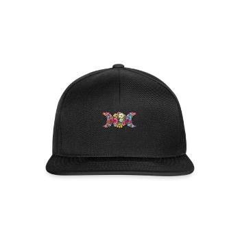 Ostara motif floral fleurs printanières - Casquette snapback - noir/noir - Devant