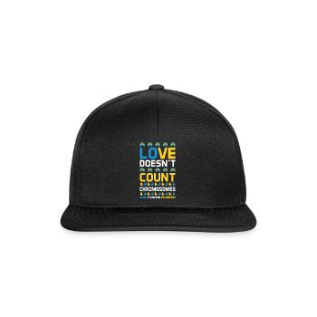 Liebe Zählt Keine Chromosomen Down Syndrom - Snapback Cap - Schwarz/Schwarz - Vorne