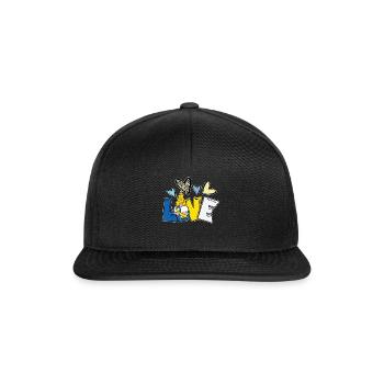 Liebe Gnom Down Syndrom Design - Snapback Cap - Schwarz/Schwarz - Vorne
